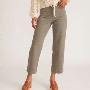 Marine Layer dusty olive green wide leg cropped pant size 4